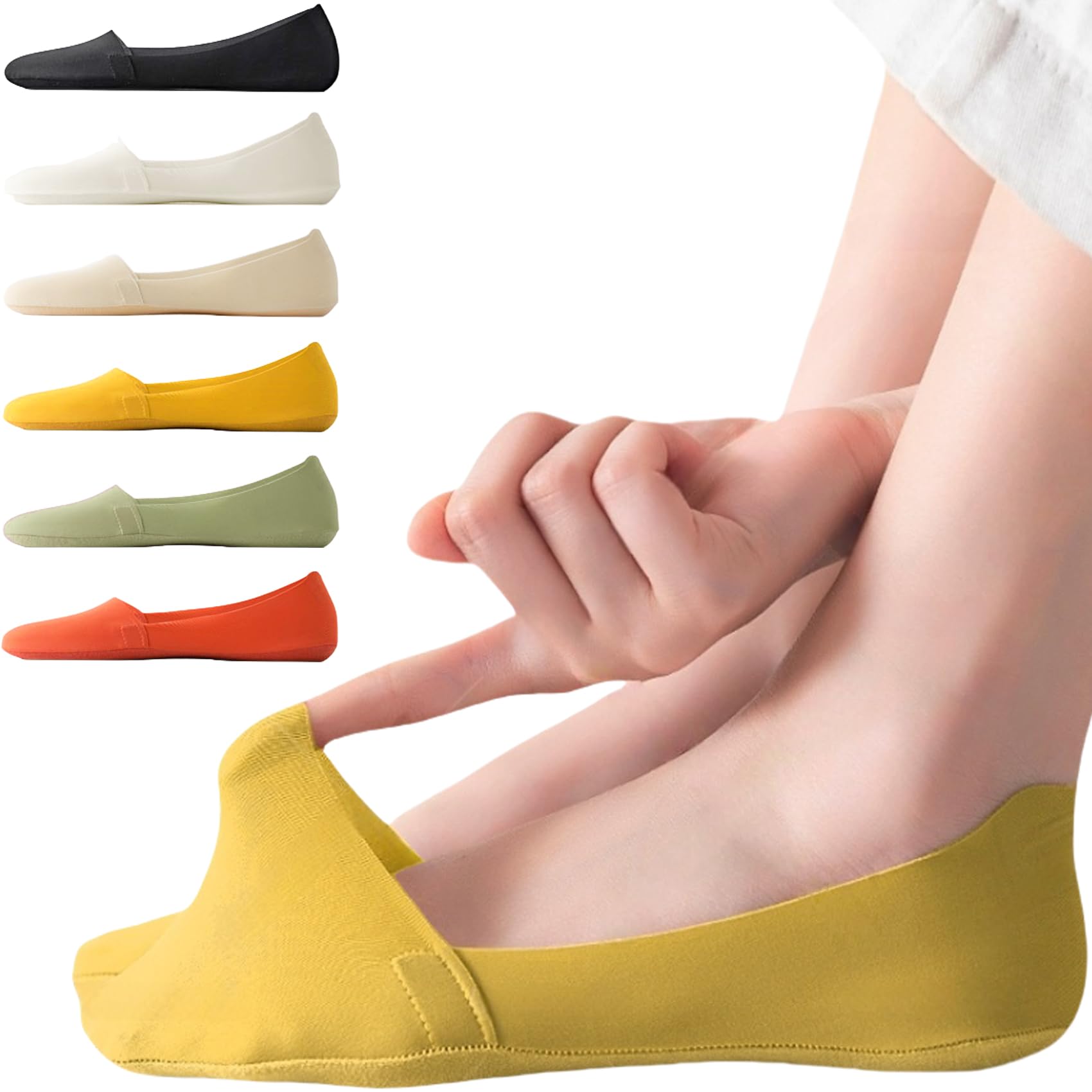 Lomitract Thin No Show Socks (Women 5-12), Made of Ice Silk Surface on the Surface & Cotton on the Bottom