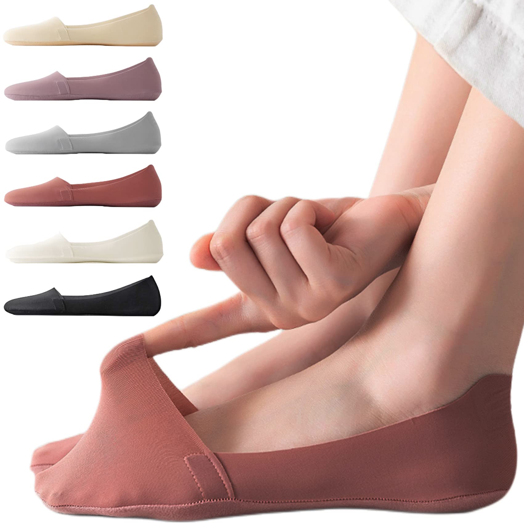 Lomitract Thin No Show Socks (Women 5-12), Made of Ice Silk Surface on the Surface & Cotton on the Bottom