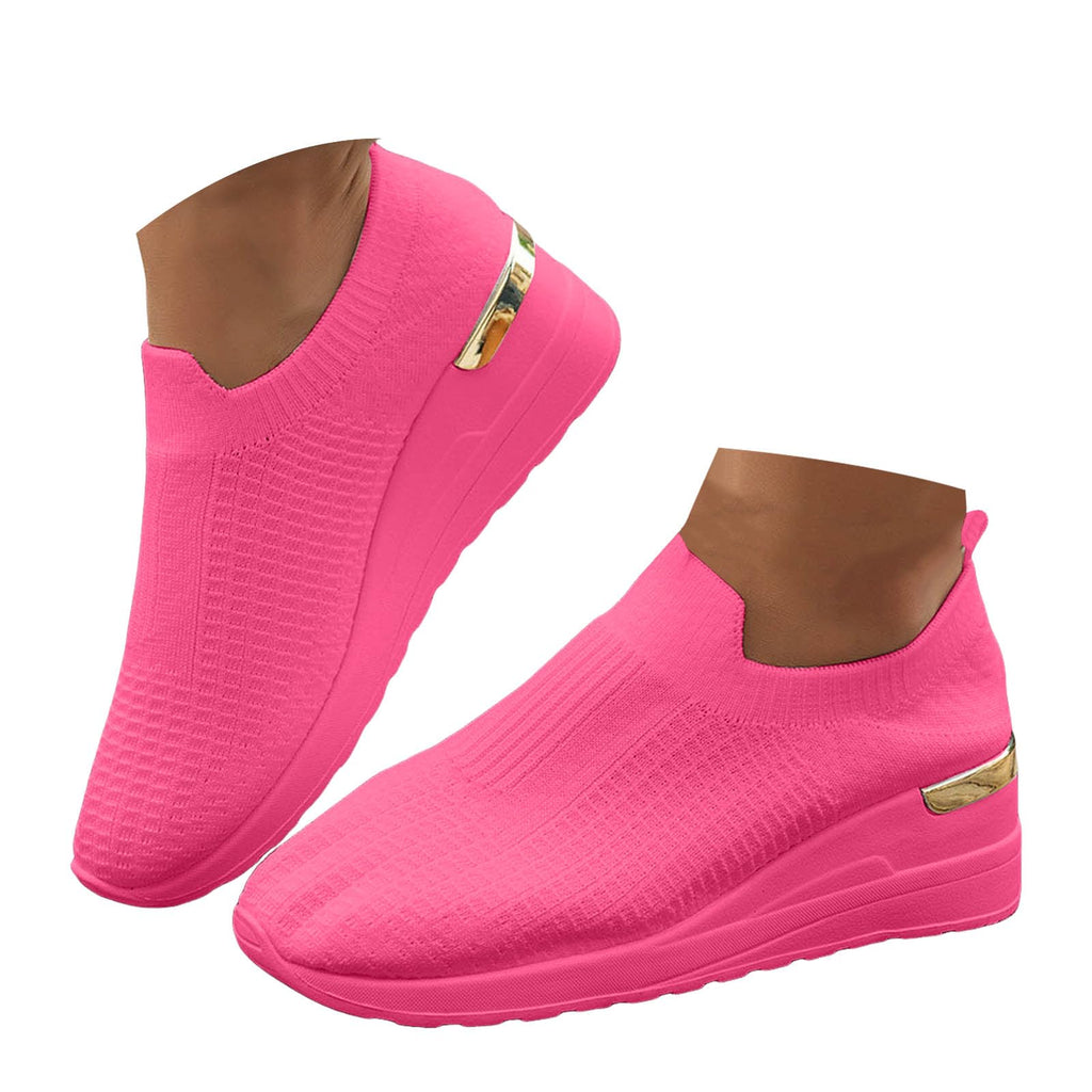 Women's Walking Sneakers with Arch, Breathable Mesh Slip On Sports Shoes, Soft Cushion Thick Sole Casual Athletic Shoes for Daily Walking, Standing Work, Travel, Gym, and Everyday Wear