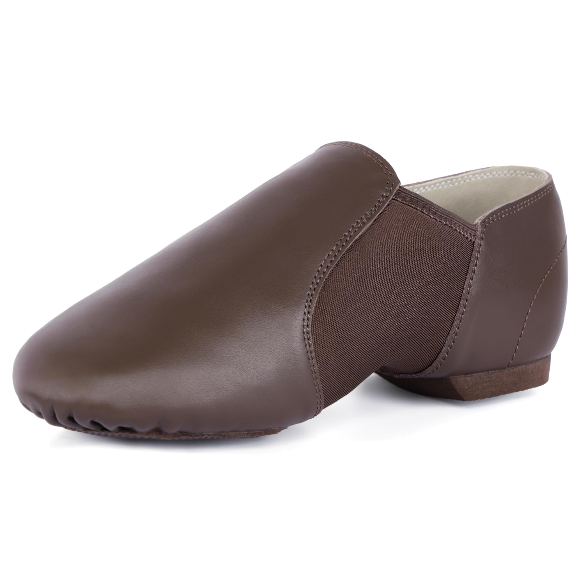 Linodes Leather Upper Jazz Shoe Slip-on for Women and Men's Dance Shoes | Genuine leather, Slip on, Unisex, EVA sole, Split sole, Elastic, Snug fit, Arch support, Flexible, Breathable, Lightweight