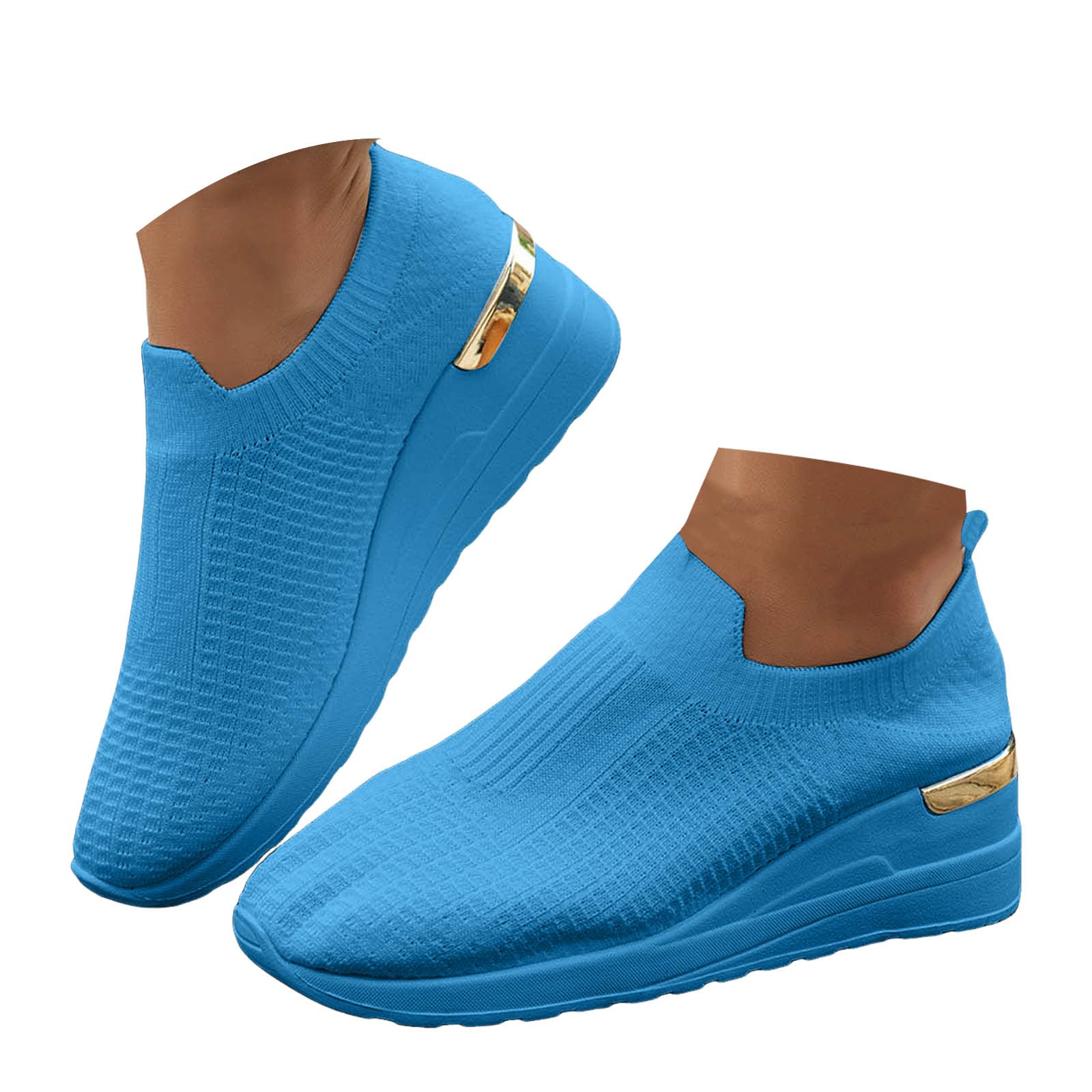 Women's Walking Sneakers with Arch, Breathable Mesh Slip On Sports Shoes, Soft Cushion Thick Sole Casual Athletic Shoes for Daily Walking, Standing Work, Travel, Gym, and Everyday Wear