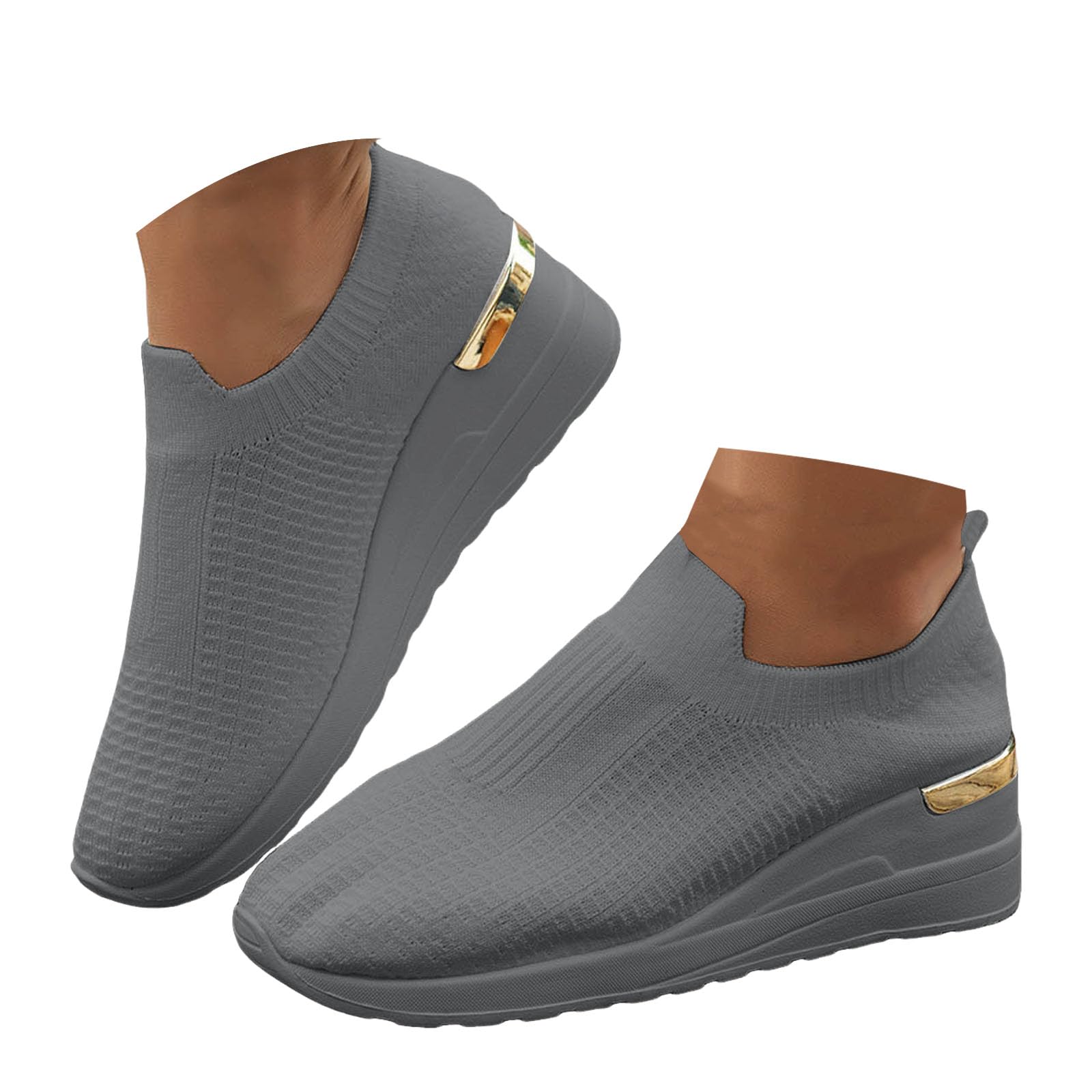 Women's Walking Sneakers with Arch, Breathable Mesh Slip On Sports Shoes, Soft Cushion Thick Sole Casual Athletic Shoes for Daily Walking, Standing Work, Travel, Gym, and Everyday Wear
