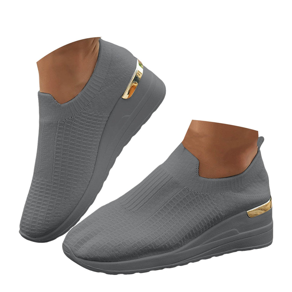 Women's Walking Sneakers with Arch, Breathable Mesh Slip On Sports Shoes, Soft Cushion Thick Sole Casual Athletic Shoes for Daily Walking, Standing Work, Travel, Gym, and Everyday Wear