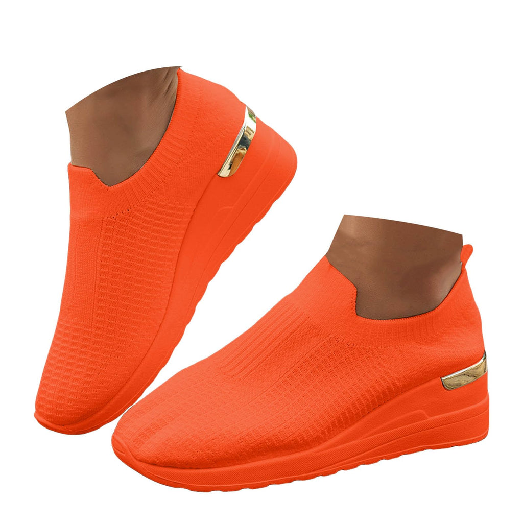 Women's Walking Sneakers with Arch, Breathable Mesh Slip On Sports Shoes, Soft Cushion Thick Sole Casual Athletic Shoes for Daily Walking, Standing Work, Travel, Gym, and Everyday Wear